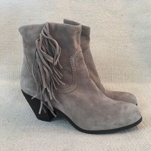 Sam Edelman Louie Fringe Suede Ankle Booties